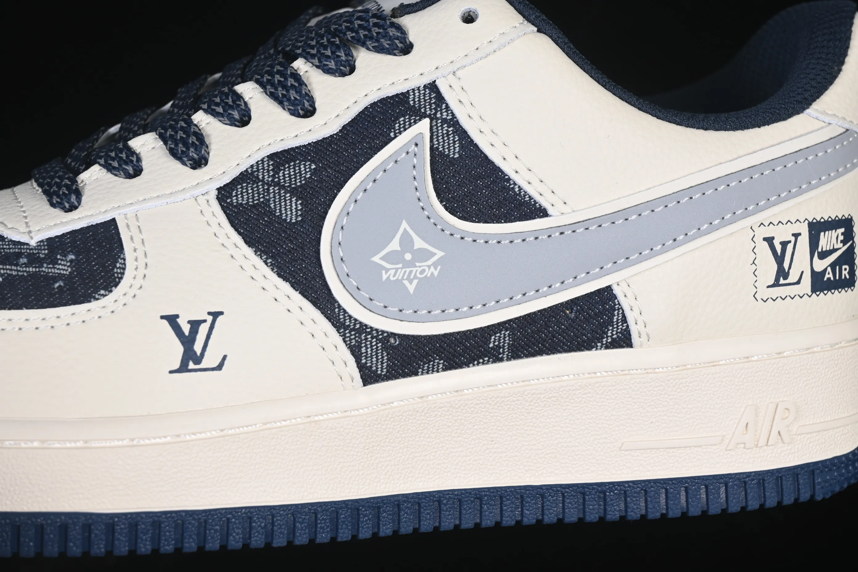 All categories Nk Air Force 1 Air Force series Nk Air Force 1 Low Air Force low-top Nike Air Force 1'07 Low LV joint beige denim Air Force 1 low-top casual sneakers XY2025-006